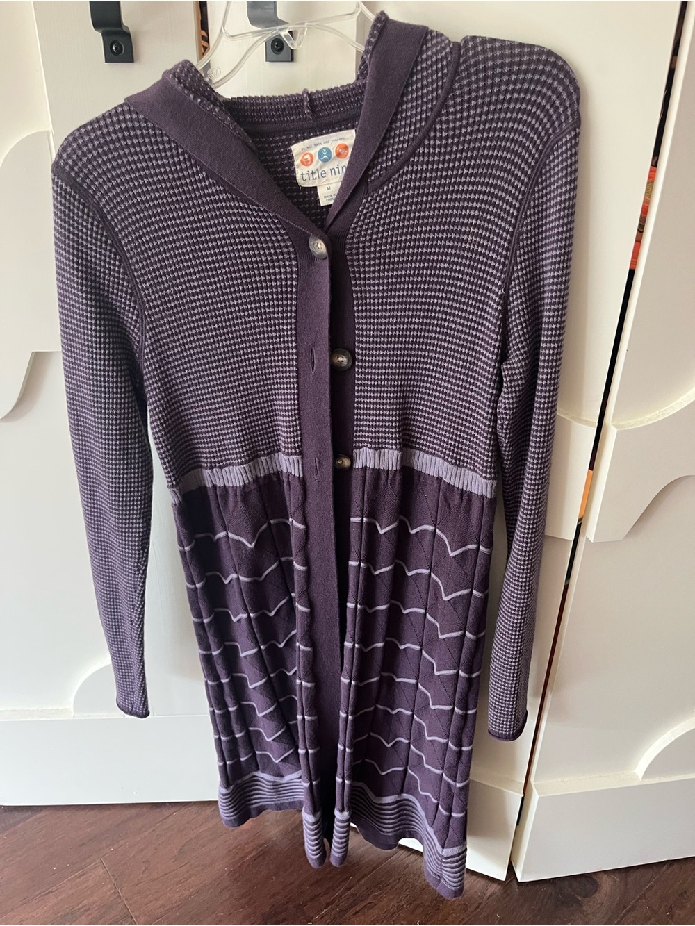 Title Nine Purple Long Button Cardigan